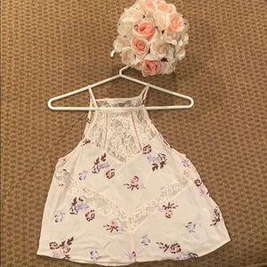 Elodie White Flower Top